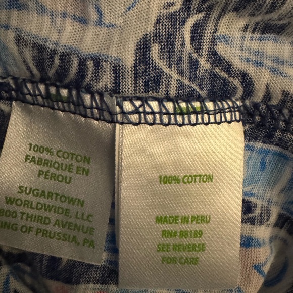 Lilly Pulitzer Blue and White Short Sleeve Tee - Picture 7 of 8